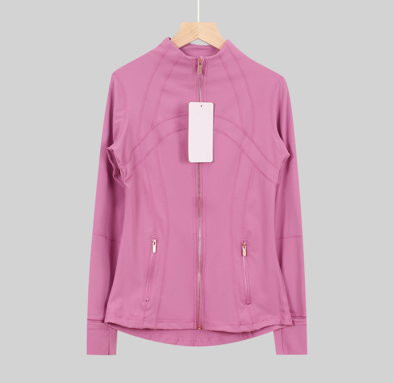 Velvet Pink Gold Zip