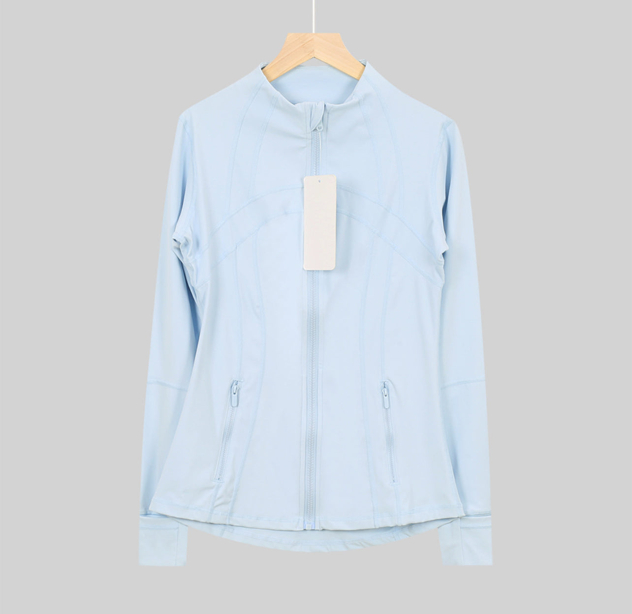 Light Blue Jacket Gold Zip